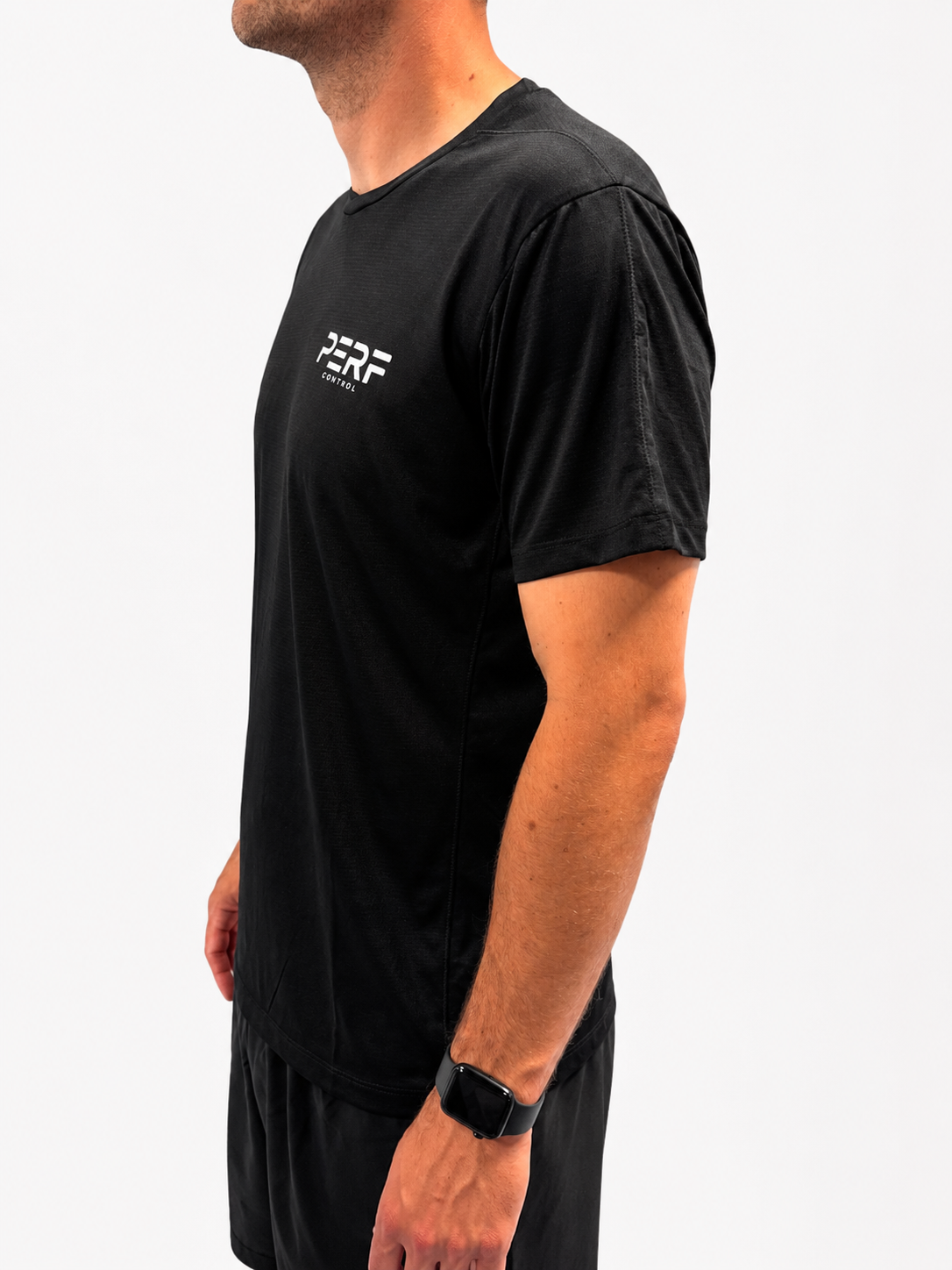 T-SHIRT TECHNIQUE HOMME — NOIR