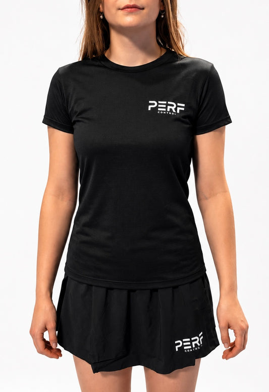T-SHIRT TECHNIQUE FEMME - NOIR