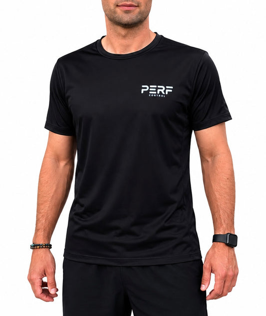 T-SHIRT TECHNIQUE HOMME — NOIR